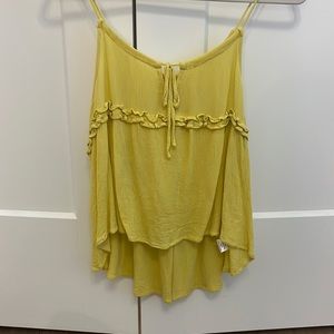 Fashion on earth yellow flowy crop top